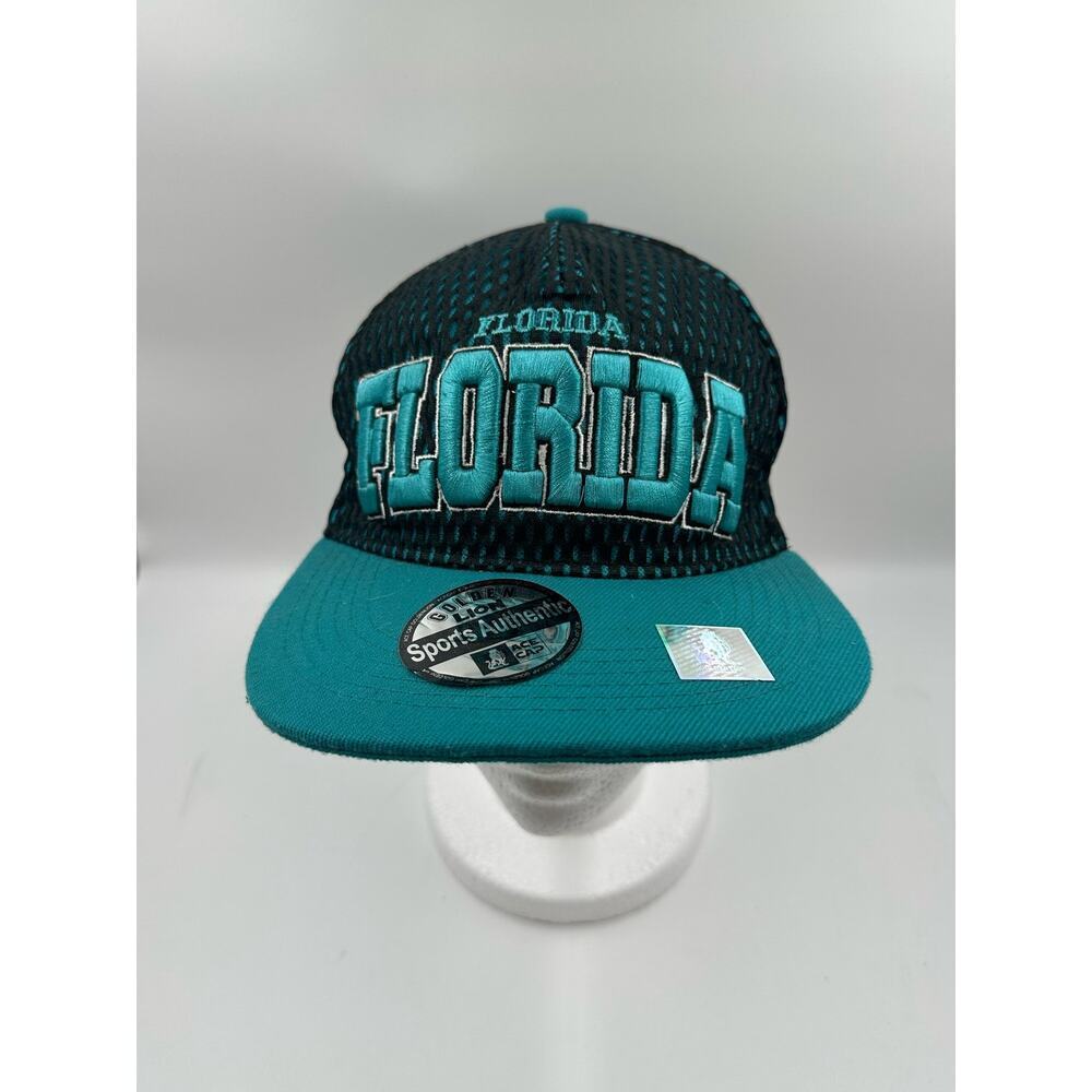 Florida Men's Snapback Hat Cap - Adjustable - Black Blue - Golden Lion